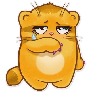 😢 gato, triste, chorando, animal, desenho animado telegram sticker