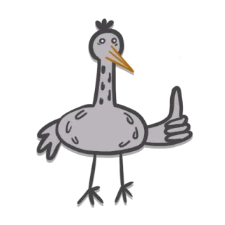 👍 uccello, animale, carino, adesivo, pollice in su telegram sticker