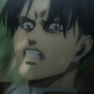 🗿 Levi Ackerman Attack on Titan anime, attack on titan, levi, levi ackerman, zły, wyraz telegram sticker