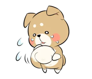 😱 собака, потеющий, милый, мультяшный, животное, щенок telegram sticker