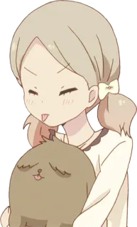 😛 anime, garota, cachorro, fofo, desenho animado telegram sticker
