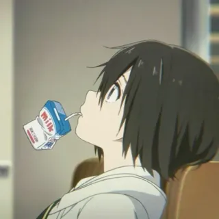 🩸 MILK anime, milk, cartoon, drink, girl, animated telegram sticker