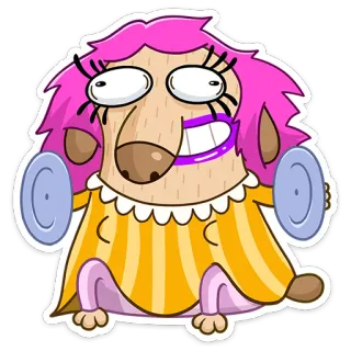 😒 Dessin animé, Chien, Personnage, Fantaisiste, Drôle, Autocollant whatsapp sticker