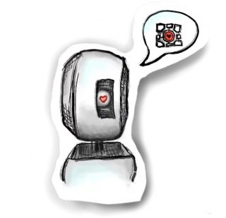 😘 Portal Portal, Cubo de compañía, Videojuego, Robot, Compañero telegram sticker