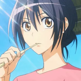 📌 Anime, Zahnbürste, Hygiene, Mädchen, Figur telegram sticker