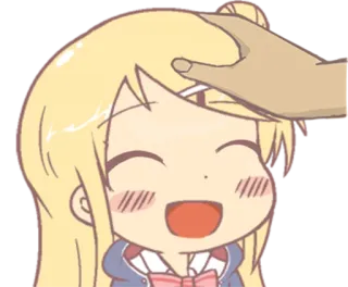 ☺️ Anime, Chibi, Kopf tätscheln, Süß, Cartoon telegram sticker