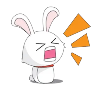 😡 lapin, criant, en colère, dessin animé, animal whatsapp sticker
