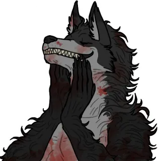 😋 wolf, monster, horror, bloody, creepy telegram sticker
