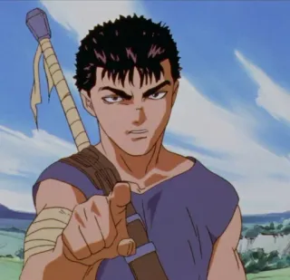 🖕 Guts Berserk anime, sword, warrior, manga, guts, berserk telegram sticker