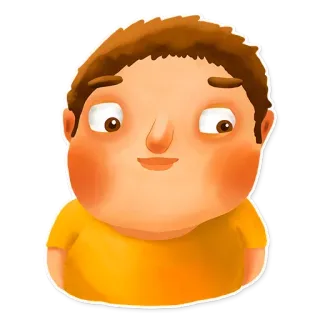 😫 dessin animé, portrait, garçon, enfant, illustration, autocollant telegram sticker