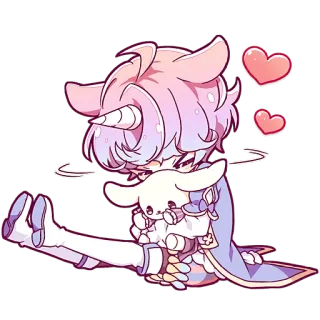 🤗 애니메이션, 만화, 귀여운, 하트, 캐릭터, 카와이, 봉제인형, 파스텔 telegram sticker