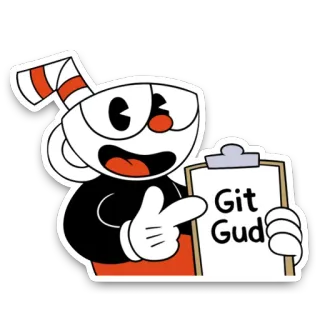 👉 Cuphead Git Gud cuphead, gaming, git gud, videogiochi, cartoni animati telegram sticker