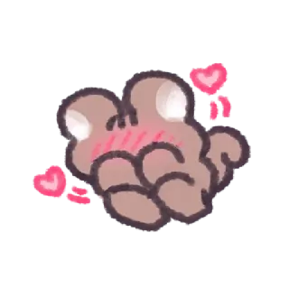 🥵 hand, love, heart, gesture, cute, cartoon telegram sticker