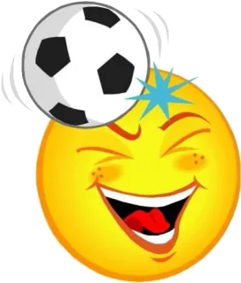 ⚽ emoji, soccer ball, sports, funny, comedy, headache, injury whatsapp sticker
