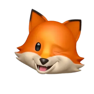 😉 zorro, animal, emoji, dibujos animados, guiño whatsapp sticker