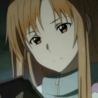 🧡 Asuna Yuuki Sword Art Online アニメ, 女の子, アスナ, オレンジ髪, 可愛い, 嫁 telegram sticker