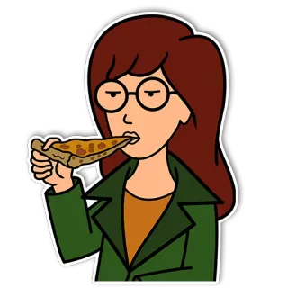 😋 Daria Morgendorffer Daria daria, pizza, dibujos animados, comiendo whatsapp sticker