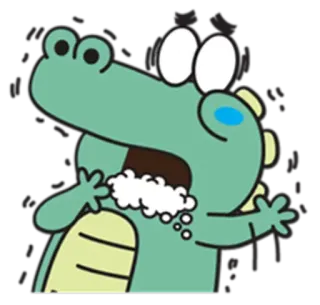 🐊 漫画, ワニ, 動物, ショック, 可愛い, 爬虫類 telegram sticker
