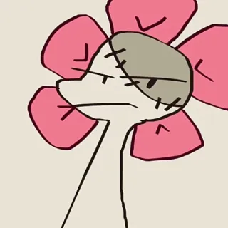 🧦 flower, character, cartoon, pink, floral telegram sticker