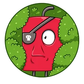 👀 desenho animado, personagem, adesivo, ilustração, vermelho, pirata whatsapp sticker