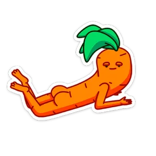 ☺️ морковь, овощ, смешной, еда, мультфильм, поза whatsapp sticker