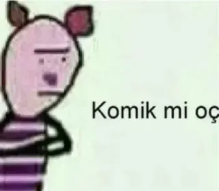 🚼 Komik mi oç porco, desenho animado, engraçado, zangado, meme telegram sticker