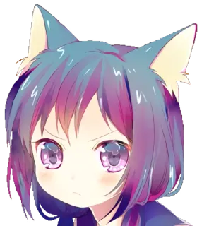 😾 アニメ, 女の子, 猫耳, 可愛い, 漫画, カートゥーン telegram sticker