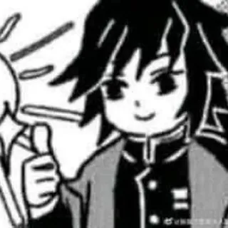 ⚠ Giyu Tomioka Demon Slayer Anime, Personaggio, Giyu Tomioka, Demon Slayer, Pollice in su whatsapp sticker