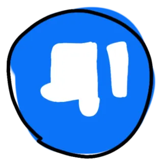 👹 thumbs down, dislike, negative, rejection, blue, hand gesture telegram sticker