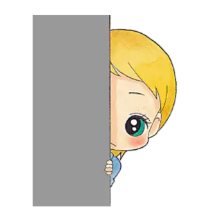 😳 Anime, Meisje, Chibi, Schattig, Gluren, Cartoon, Illustratie telegram sticker