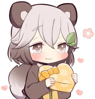 💝 anime, cartoon, cute, chibi, panda, kawaii, character, gift telegram sticker