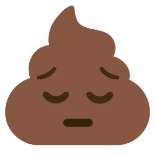 💩 อึ, อิโมจิ, เศร้า, สีน้ำตาล whatsapp sticker