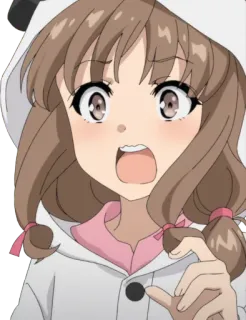😱 Mai Sakurajima Rascal Does Not Dream of Bunny Girl Senpai Anime, Bunny Girl, Schockiert, Cartoon, Süß telegram sticker