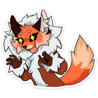 🤩 autocollant, renard, dessin animé, furry, animal, étincelle, mignon telegram sticker