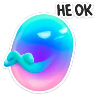 ❌ HE OK Blob, Karakter, Berwarna, Lucu, Oke whatsapp sticker