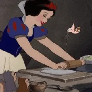 ⛄️ Snow White 만화, 디즈니, 요리, 백설공주, 파이, 동물 telegram sticker