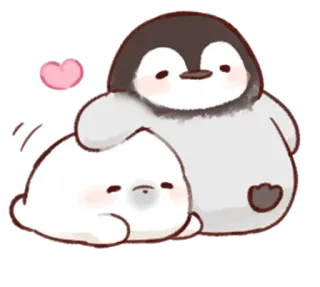 ❤️ pinguim, foca, fofo, amor, animais, kawaii telegram sticker