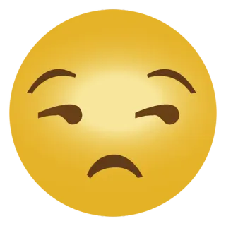 😒 emoji, winking face, expression, emoticon, yellow telegram sticker