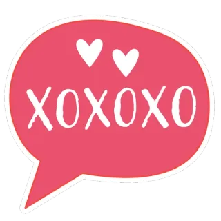 ❤ XOXOXO 愛, ハグとキス, バレンタイン, メッセージ, ハート telegram sticker