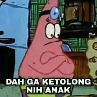 ⭐️ Patrick Star SpongeBob SquarePants DAH GA KETOLONG NIH ANAK 뚱이, 스폰지밥, 만화, 웃긴, 밈 telegram sticker