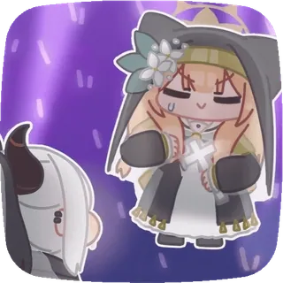 🥳 Anime, Manga, Carino, Sticker, Suora, Diavolo telegram sticker