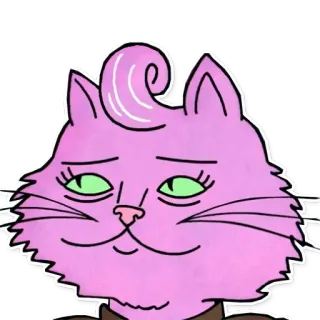 😌 Pickles Aplenty Mr. Pickles кот, мультфильм, розовый, персонаж telegram sticker