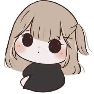 🥺 Chibi, Kreskówka, Słodkie, Dziewczyna, Kawaii, Naklejka telegram sticker