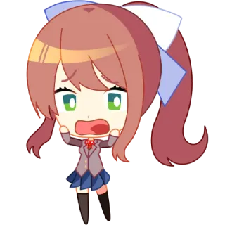 😱 Monika Doki Doki Literature Club! monika, anime, cute, doki doki literature club, sticker telegram sticker