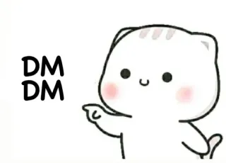 🤭 DM DM gato, fofo, desenho animado, MD, mensagem direta telegram sticker