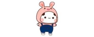 🔰 süß, Cartoon, Hase, entzückend, kawaii, Tier whatsapp sticker