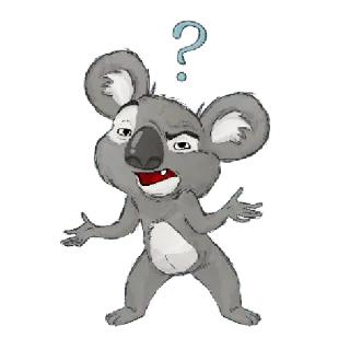 ❓ koala, question mark, confused, cartoon, animal, mammal telegram sticker