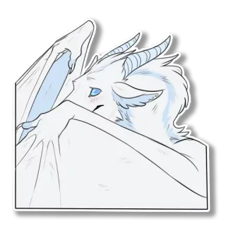 ☺️ dragão, criatura mítica, fantasia, branco, alado, anime telegram sticker