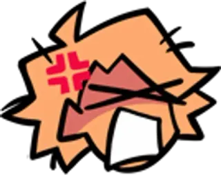 👹 enojado, dibujos animados, expresión, frustrado, anime telegram sticker