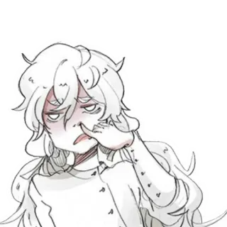 😪 Dibujo animado, Anime, Dibujo, Personaje, Hurgarse la nariz telegram sticker